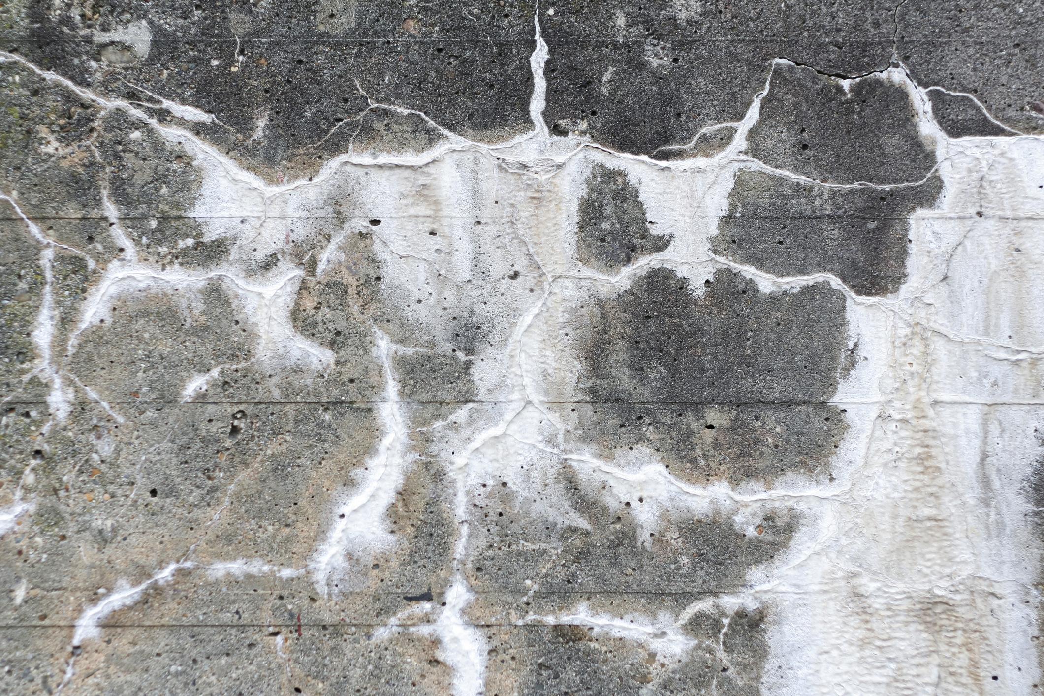 concrete efflorescence mineral deposits