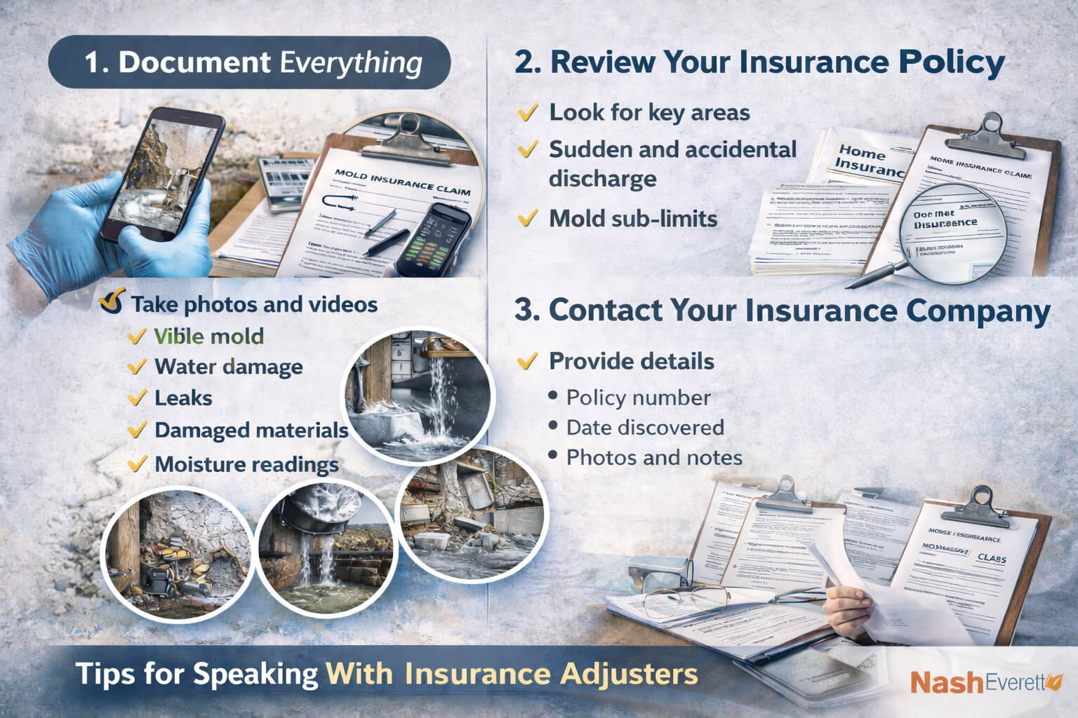 steps to file mold insurance claim
