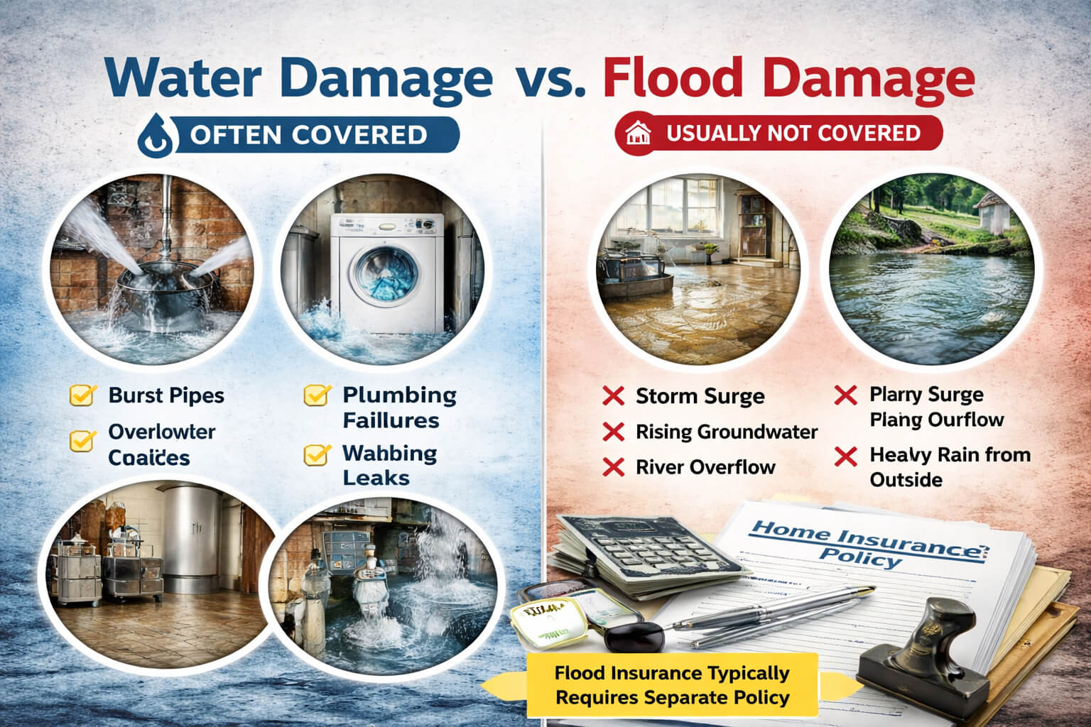 water damage vs flood damage insurance